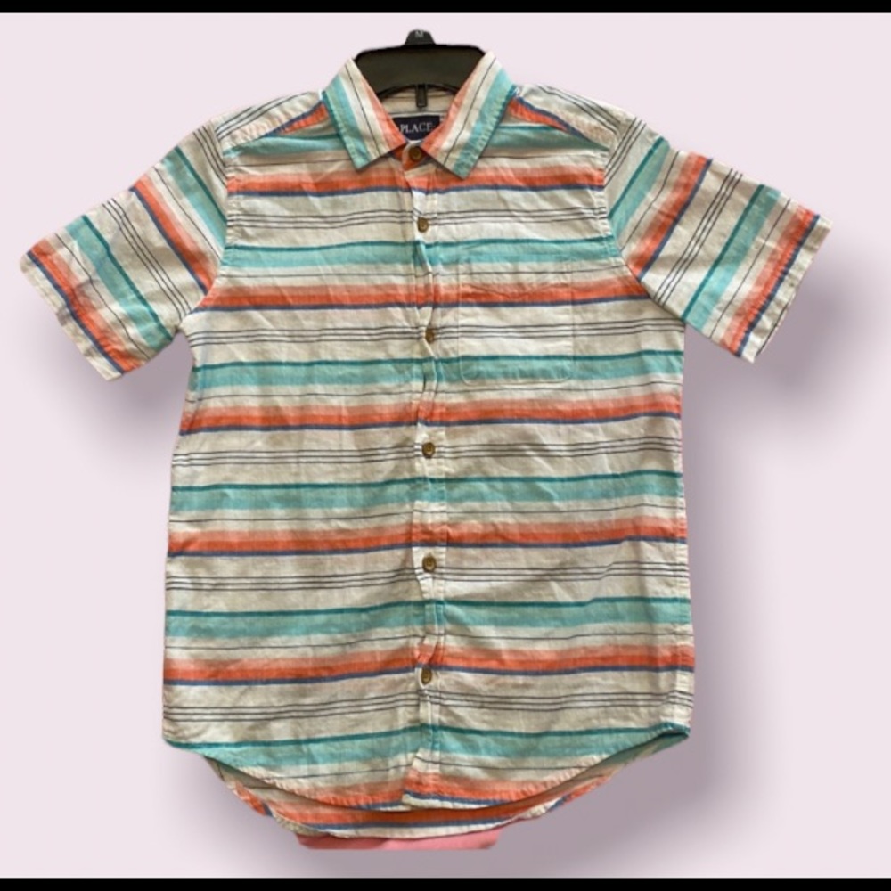 Colorful stripe button down shirt